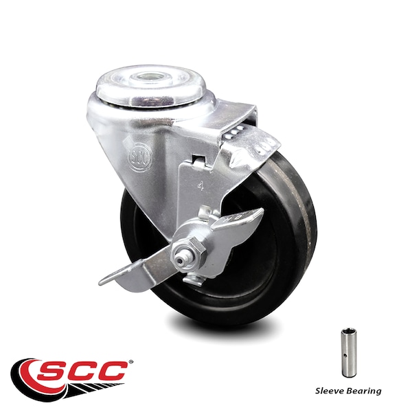 4 Inch Phenolic Wheel Swivel Bolt Hole Caster with Brake